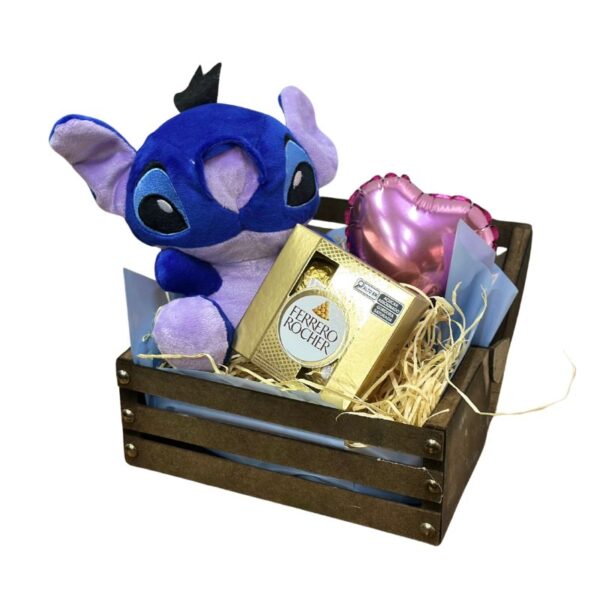 Cesta stitch com Ferrero de 4 unidades