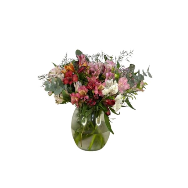 Arranjo de astromelias no vidro