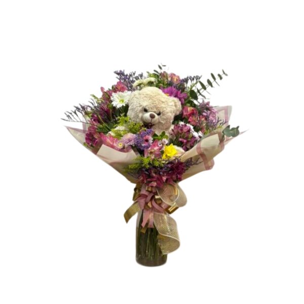 Buquê misto com pelúcia